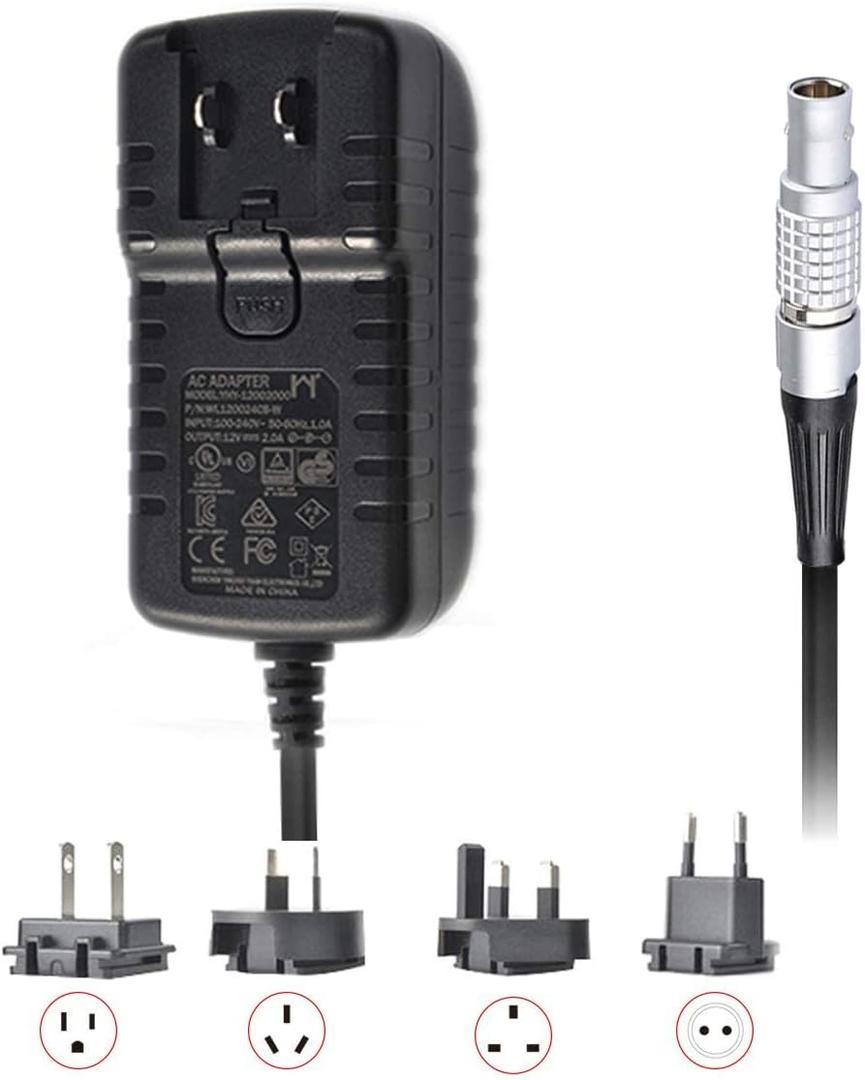 Teradek Power Adapter FGG 0B 2-pin with US EU Plugs for Z CAM E2 Flagship Teradek Cube Hollyland Cosmo 600 Universal AC Plug (BX-1203000)