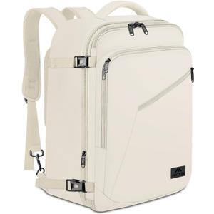 MATEIN Large Travel Backpack Women, Lightweight Carry on Backpack & Hidden Shoulder Straps, Waterproof Anti-Theft Daypack for Flight, Expandable Hiking Weekend Daypack, Travelling Gifts, Beige