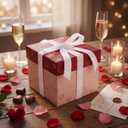 48 Pcs Glitter Velvet Bows for Valentine's Day Decorations Sparkle Valentine Bow for Gift Wrapping 5 x 7 Inch Premade Twist Tie Velvet Bows Ribbon Ornament 3/8'' Wide for Wreaths Decor(White)