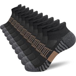 Men's Ankle Comfort Cushioned Anti-Blister Wicking Breathable Athletic Running Socks 5 Pairs