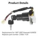 Aluminum Ignition Switch with Keys 27005-1129 Replacement for KLR650 KLR 650 1987-2007