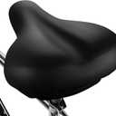 Xmifer Oversized Bike Seat, Comfortable Bike Seat - Universal Replacement Bicycle Saddle - Waterproof Leather Bicycle Seat with Extra Padded Memory Foam - Bicycle Seat for Men/Women (Black)