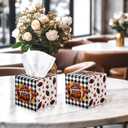 12 Pack Fall Football Facial Tissues Cube Boxes 600 Sheets 3 Ply Autumn Small Maple Leaf Square Face Tissues Bulk for Thanksgiving Day Car Bedroom Party Supplies