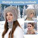 3-in-1 Women's Winter Beanie Hat Set - Fleece-Lined Knit Beanie, Scarf & Mask Combo for Ultimate Warmth & Style - Perfect for Snowy Days Grey