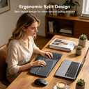 MOKURU Wireless Ergonomic Keyboard, Split Keyboard with Wrist Rest, Full Size 2.4G BT Computer Keyboard, Compatible with Windows, Mac OS, PC Computer/Laptop (Black)