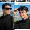 Sunglasses Over Glasses for Men - Polarized Wrap Around Sports Shades with UV Protection for Driving Fishing Cycling