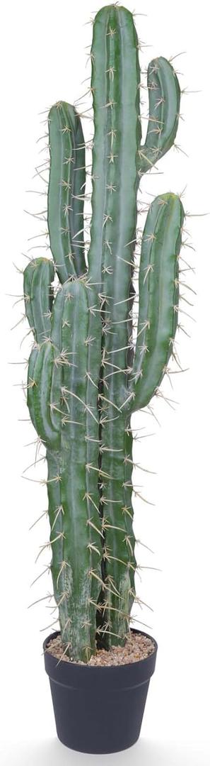 Artificial Cactus 39 Inch Fake Cacti Faux Plant with Black Planter for Home Garden Store Office Floor Decoration
