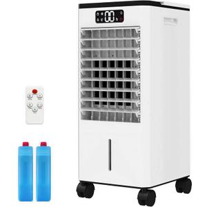 7L Evaporative Air Cooler with Remote Control, 3-IN-1 Portable Swamp Cooler for Bedroom Home Office Garage, 80 Oscillation Air Cooler with 3 Speeds, 12H Timer, 1.85Gal Tank