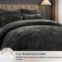 PHF Crushed Velvet Comforter Set King Size, 5-Piece Luxury Winter Bedding Sets with 2 Euro Shams, Heavyweight Warm Fluffy Velvet Bed Spread, Glam Home Decor, Grey