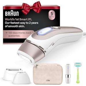 Braun Smart IPL, Skin i·Expert Pro 7: at Home Laser Hair Removal for Women and Men, Permanent Visible Hair Reduction, with Free App, Vanity Case, Venus Razor, 2 Smart Heads, Facial Trimmer, IPL7219