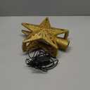 DG-Direct Christmas Tree Topper Lighted Star [Gold],3D Hollow Sparkling Star Christmas Tree Topper with Rotating Magic Cool White Snowflake Projector for Christmas Tree Ornament (Gold)