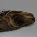 FESHFEN Claw Clip Ponytail Extensions - Long Pony Tail Hair Piece Wavy Curly Synthetic Hairpieces for Women, Light Brown & Blonde 30 inch