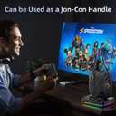 Switch 2 Joy-Con Charging Dock and Nintendo 2 Grip, 2-in-1 Charging Stand for Switch 2 2025, Black