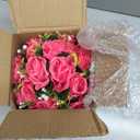 BLOSMON Hot Pink Flowers Artificial: 2 Pcs Fake Rose Balls Centerpiece for Wedding Table Decoration - Faux Silk Kissing Bouquet Floral Arrangement for Home Party Event Decor