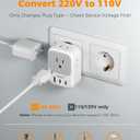 2 Pack European Travel Plug Adapter (No Voltage Conversion), TESSAN US to Europe Plug Adapter with 4 Electrical Outlets 3 USB Ports (2 USB C), Type C Power Adaptor for EU Italy Iceland Spain