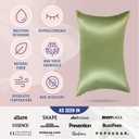 Blissy Silk Pillowcase - 100% Pure Mulberry Silk - 22 Momme 6A High-Grade Fibers - Silk Pillow Cover for Hair & Skin - Regular, Queen & King (Olive, Queen)
