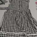 KYMIDY Girls Casual Dress Short Sleeve Buffalo Check Red White Plaid Dresses for Kids 2-8 Years, 8T