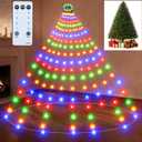 Christmas Tree Lights Multicolor Christmas Lights Outdoor Indoor 400Led 10 Lines with 8 Lighting Modes, Timer and Remote Control, Fairy Lights for Wedding Home Party 6Ft - 9Ft Xmas Tree Decorations