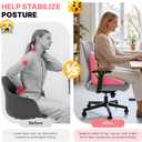 Ergonomic Seat Cushion, Office Chair Seat Cushions with L-Shaped Integrated Design, Memory Foam Orthopedic Cushion with Coccyx Hollow, Lumbar Support & Tailbone Pain Relief for Long Sitting (Pink)