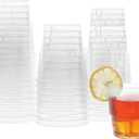 6oz(180ml) Mini Cup 200 Ct, Crystal Clear Hard Plastic Glass, Thick Disposable Drinking Tumbler for Party, Fancy Cocktail Glasses, Transparent Cups for Tiramisu, Martini, Margarita in Bar