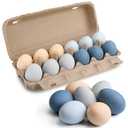 CroBlissful 12 Pcs Easter Ceramic Eggs Morandi Fake Nest Egg Easter Decoration for Easters Egg Hunt Nesting Boxes Crafts Bowl Basket Fillers Easters Home Party Decor