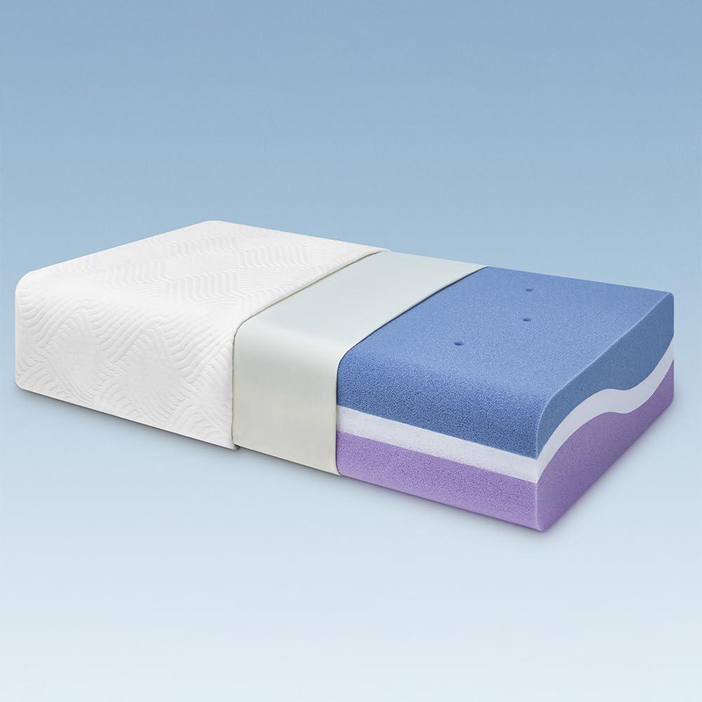 Firm Pro Cube Pillow for Side Sleeper, Cooling Memory Foam Pillows with Two Side Four Types of Softness for Neck and Shoulder Pain, King or Queen 24"x12"x6"