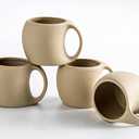 Ceramic Espresso Cups Set of 4, Double Espressos Shots Cup,4 OZ Espresso Mugs,Cute Small Coffee Cups for Double Shots,Cappuccino,Small Latte,Tea,Cafe (Neutral Beige, 4 OZ)