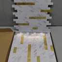 Art3d 10-Sheet Peel and Stick Backsplash Tile for Kitchen Bathroom Fireplace Laundry Room in White Slate with Gold Studded (13.4" x 11.8")