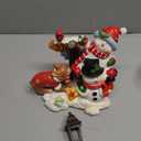 Wonderjune Christmas Snowman Table Decoration Lighted Snowman Figurine with Lamppost Lantern Tabletop Resin Collectibles Batteries Operated Xmas Statues Centerpiece Festive Gift Indoor Home