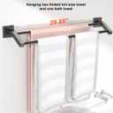 Alise Bath Double Towel Bars Towel Racks for Bathroom Lavatory,Wall Mount Towel Holder Heavy Duty SUS304 Stainless Steel Towel Hanger Towel Rail,Matte Black,32 Inch