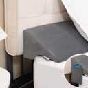 Vekkia Queen Bed Wedge Pillow for Headboard Gap Filler(0-5"),High-Density Foam,Prevents Pillows & Items from Falling,Ergonomic Design,Large Storage Pockets, Removable&Washable Cover,Gray,60''x10''x6''