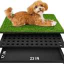 Dog Grass Pad with Tray, 23''X17'' Small Artificial Turf Grass Potty, Reusable Puppy Pee Pads for Dogs, Portable Dog Litter Box for Indoor/Outdoor Potty Training Toilet