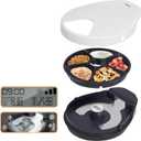 UBPET Cat Wet Food Automatic Feeder with Cooling, Semiconductor Refrigeration, with Timer, 5 Food Compartments for 330g Pet Food Each, Premium Meal Plates, Washable, for Cats