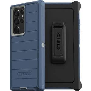 OtterBox Defender Pro Case & Belt Clip/Stand for Samsung Galaxy S22 Ultra (NOT S22 or Plus or Other Models) (Fort Blue) (6.8")