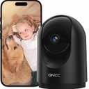 GNCC 2K Security Camera Indoor 360° WiFi Cameras for Home Security with Motion Detection, Pet/Dog/Baby Camera with Phone app, Baby Monitor&Night Vision, TF/Cloud Storage(Not Included) 2.4Ghz WiFi