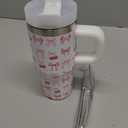 Bow Gifts for Girls - 14oz Pink Kids Bowknot Themed Tumbler with Handle and Straw, Stainless Steel Insulated Water Cup, for Sport, School, Travel - Cute Pink Bow Themed Children Birthday Gift Cup(1pc)