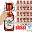Vesici 20 Sets Swing Top Glass Bottles Set Amber Homemade Vanilla Extract Bottles Vanilla Extract Jars for Christmas DIY Crafts (8 Oz)