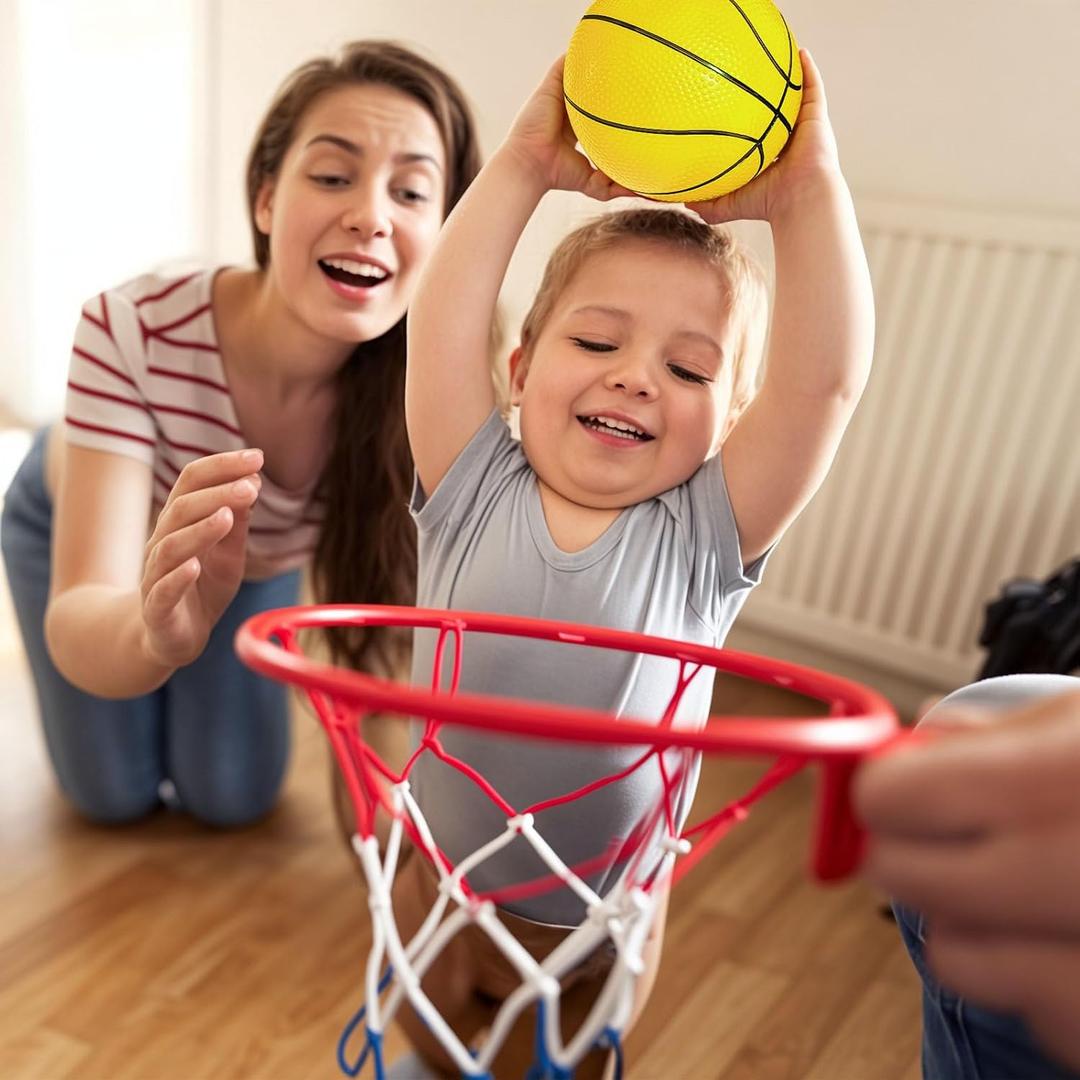 Shindel Mini Basketball, 4PCS 6.3 inches Basketballs with Pump for Birthday Gifts for Toddlers Kids, Playground Balls for Pool, Indoors, Outdoors