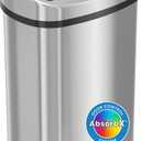 iTouchless Glide 13 Gallon Rolling Sensor Kitchen Trash Can with Lid and Wheels, Odor Filter, Stainless Steel Automatic Kitchen Trashcan Home Office Bedroom Living Room Garage Wastebasket Garbage Bin