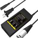 Futurebatt Electric Bike Battery Charger Output 42v 2a with 3-Pin XLR Connector Male for 36V Ebike Battery Adapter Power Cord