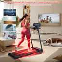 Walking Pad Treadmill with Handle Bar, Eelectric Treadmill for Home, Small Walking Pad Treadmill with Incline, Portable Mini Treadmill with Handles for Home Exercising, 3.5HP, 0.6-10MPH, 400LBS
