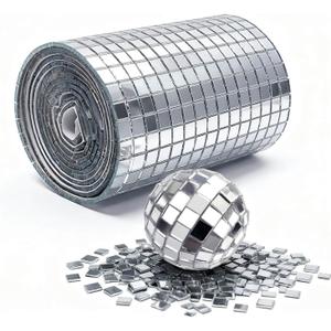 5400pcs Self-Adhesive Mirror Mosaic Tiles, 5x5mm Disco Ball Mirror Tiles for DIY Crafts, Party Decorations, Stickers & Art Projects