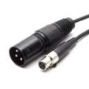 3 Pin XLR Male Plug to 3 Socket Female Mini XLR Pro Lapel Microphone Cable -TA3-XLR Cable（1.5M/5FT