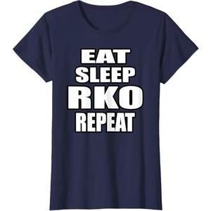 Eat Sleep RKO Repeat T-Shirt Size M  Navy Blue