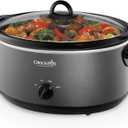Crock-Pot 7-Quart Manual Slow Cooker, Family Size Serves 8+ People & Fits 6-lb Roast, Removable Stoneware with Warming Setting, Dishwasher Safe for Easy Cleanup, Charcoal