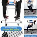 Adult Standing Walker for Seniors Hemiplegia Rehabilitation Standing Frame, Anti Recline, Lower Limb Training, Adjustable Height, Walker Aid for The Disabled, Suitable for People of 58-71 in