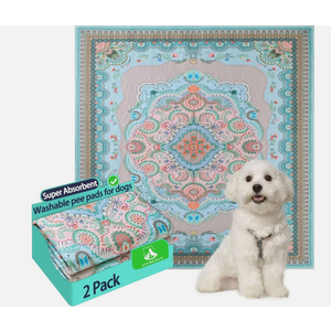 Washable Pee Pads for Dogs, 24"x24" 2 Pack Reusable Puppy Pads Pet Training Pads, Super Absorbent, 100% Waterproof Dog Pee Pads, Whelping, Housebreaking, Incontinence, for Playpen