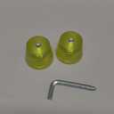 VNAKER PU Rubber Roller Skate Toe Stoppers 1 Pair with Screws (Yellow)