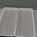 madesmart 2 Pcs Antimicrobial Classic 15 x 6 Bin, Drawer Organizer, Multi-Purpose Home Organization, EPA Certified, White