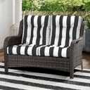 Outdoor Chair Cushions, Tufted Back Patio Furniture Cushions Set of 2, Water Repellent Wicker Chair Cushion for Home Garden, 42x21x4 Inch, Cabana Black